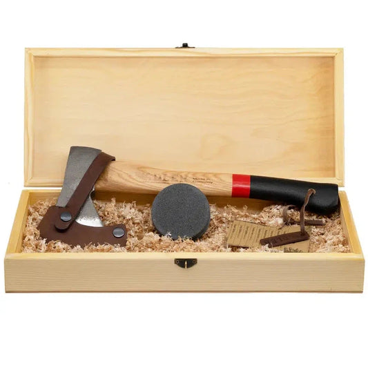 Adler Hatchet Gift Set - Rheinland Hatchet-Camping - Accessories - Knife & Axe Accessories-Adler-Red/Black-Appalachian Outfitters