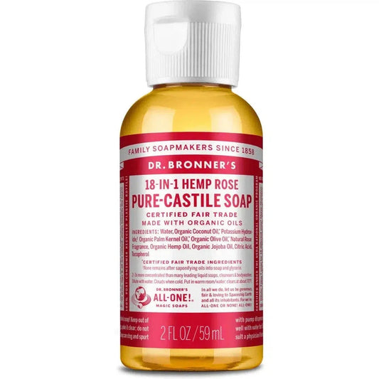 Adventure Medical Kits Dr. Bronner's Rose Pure-Castile Liquid Soap - 2oz-Camping - First Aid - Hygenie-Adventure Medical Kits-Rose-2oz-Appalachian Outfitters