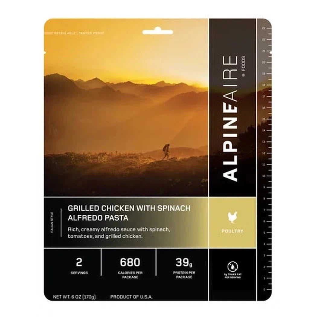 AlpineAire Grilled Chicken with Spinach Alfredo Pasta-Food - Backpacking-AlpineAire-Appalachian Outfitters