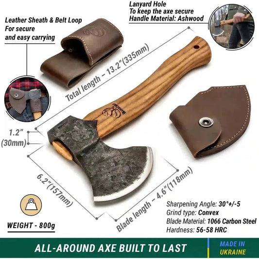 Beavercraft Woodcraft Bushcraft Splitting Hatchet-Camping - Accessories - Axes-Beavercraft-Appalachian Outfitters