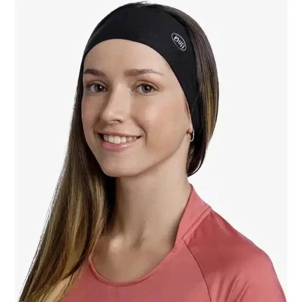 Buff CoolNet UV Ellipse Headband Solid-Accessories - Hats - Unisex-Buff-Black-Appalachian Outfitters