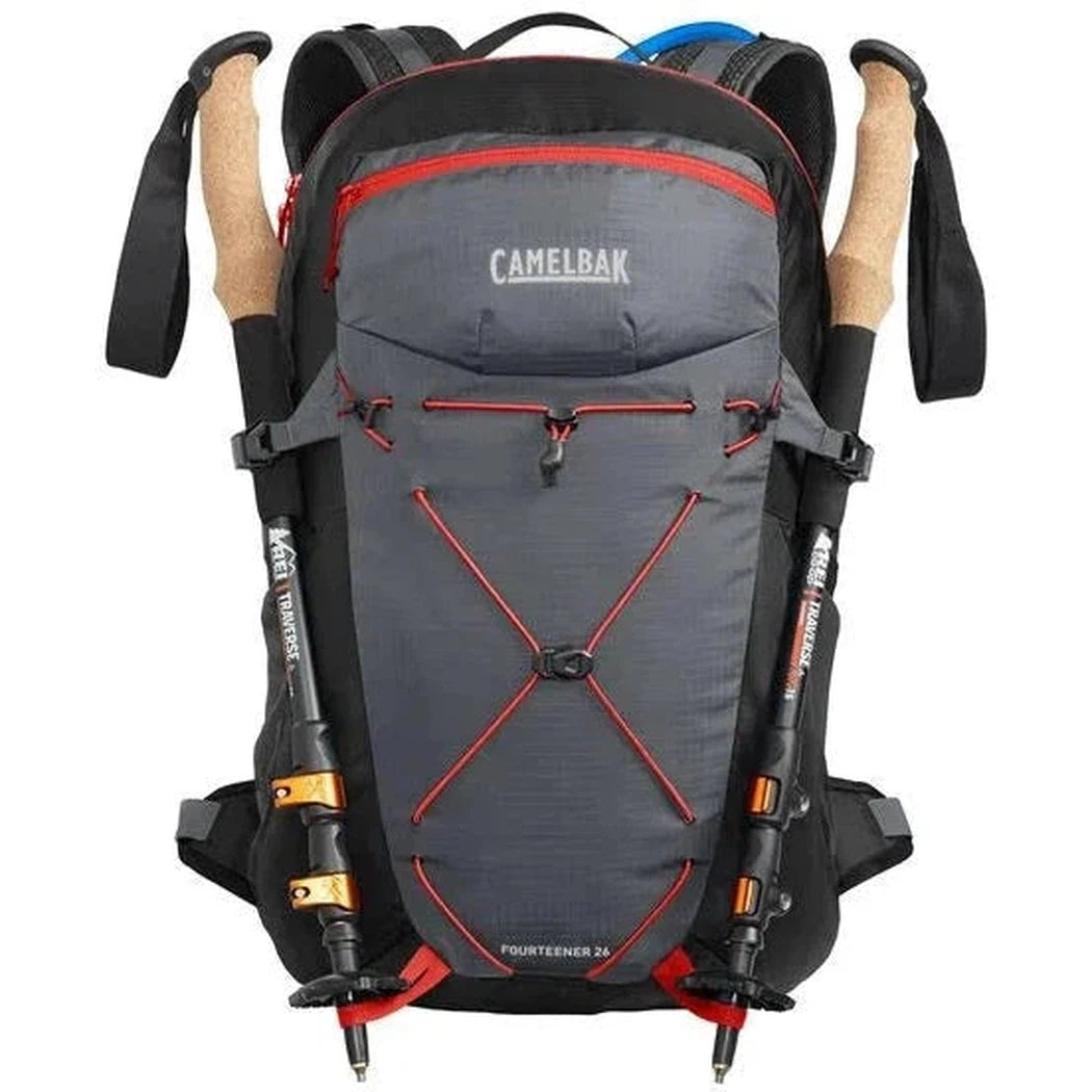 CamelBak Fourteener 26 3L-Camping - Backpacks - Hydration Packs-CamelBak-Graphite/Red Poppy-Appalachian Outfitters