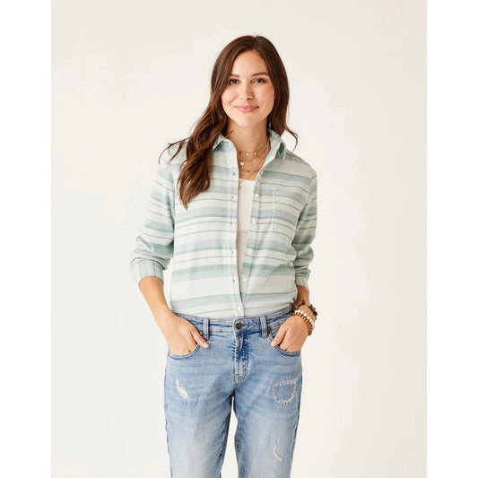 Carve Designs Women's Fairbanks Supersoft Shirt-Women's - Clothing - Tops-Carve Designs-Birch Block Stripe-S-Appalachian Outfitters