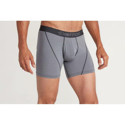 Exofficio Men's Give-N-Go Sport 2.0 Boxer Brief 6"-Men's - Clothing - Underwear-Exofficio-Steel Onyx/Blac-S-Appalachian Outfitters