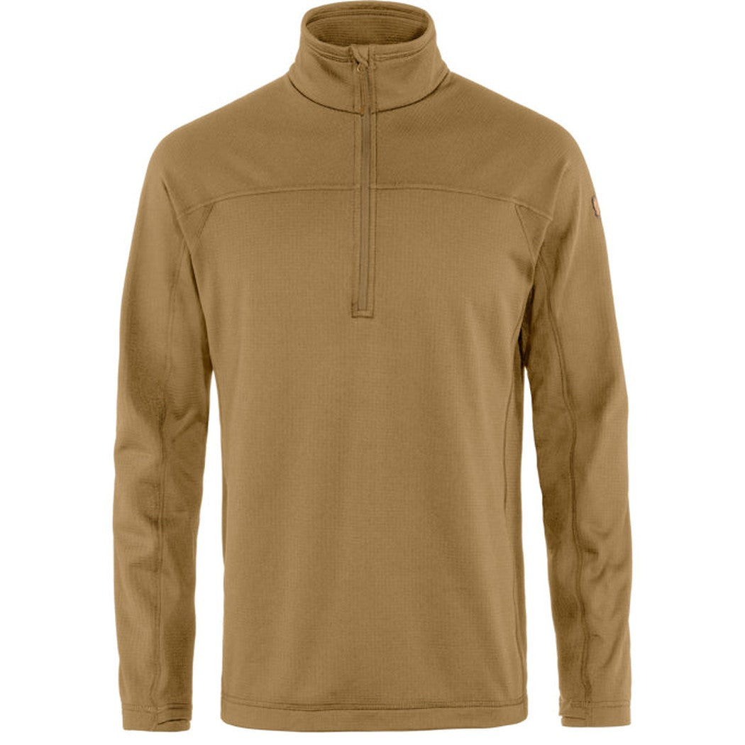 Fjallraven Men's Abisko Lite Fleece Half Zip-Men's - Clothing - Tops-Fjallraven-Buckwheat Brown-M-Appalachian Outfitters