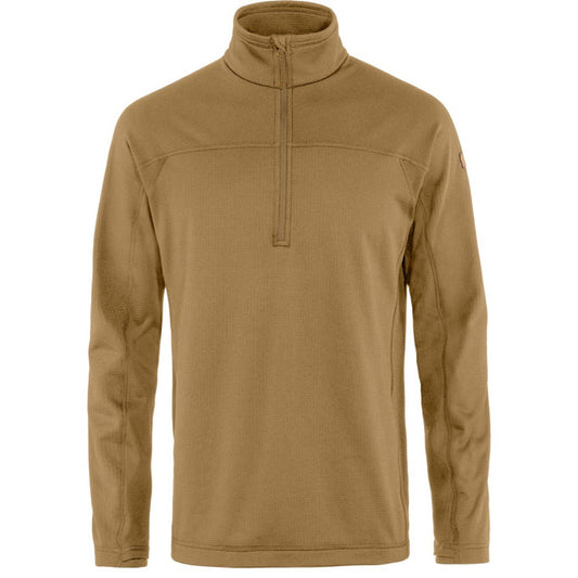 Fjallraven Men's Abisko Lite Fleece Half Zip-Men's - Clothing - Tops-Fjallraven-Buckwheat Brown-M-Appalachian Outfitters