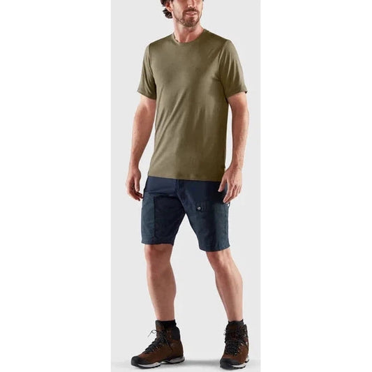 Fjallraven Men's Abisko Wool SS-Men's - Clothing - Tops-Fjallraven-Light Olive-M-Appalachian Outfitters