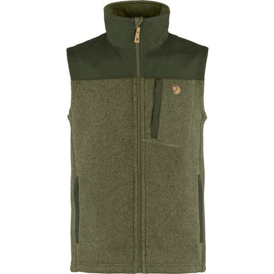 Fjallraven Men's Buck Fleece Vest-Men's - Clothing - Jackets & Vests-Fjallraven-Laurel Green Deep Forest-M-Appalachian Outfitters