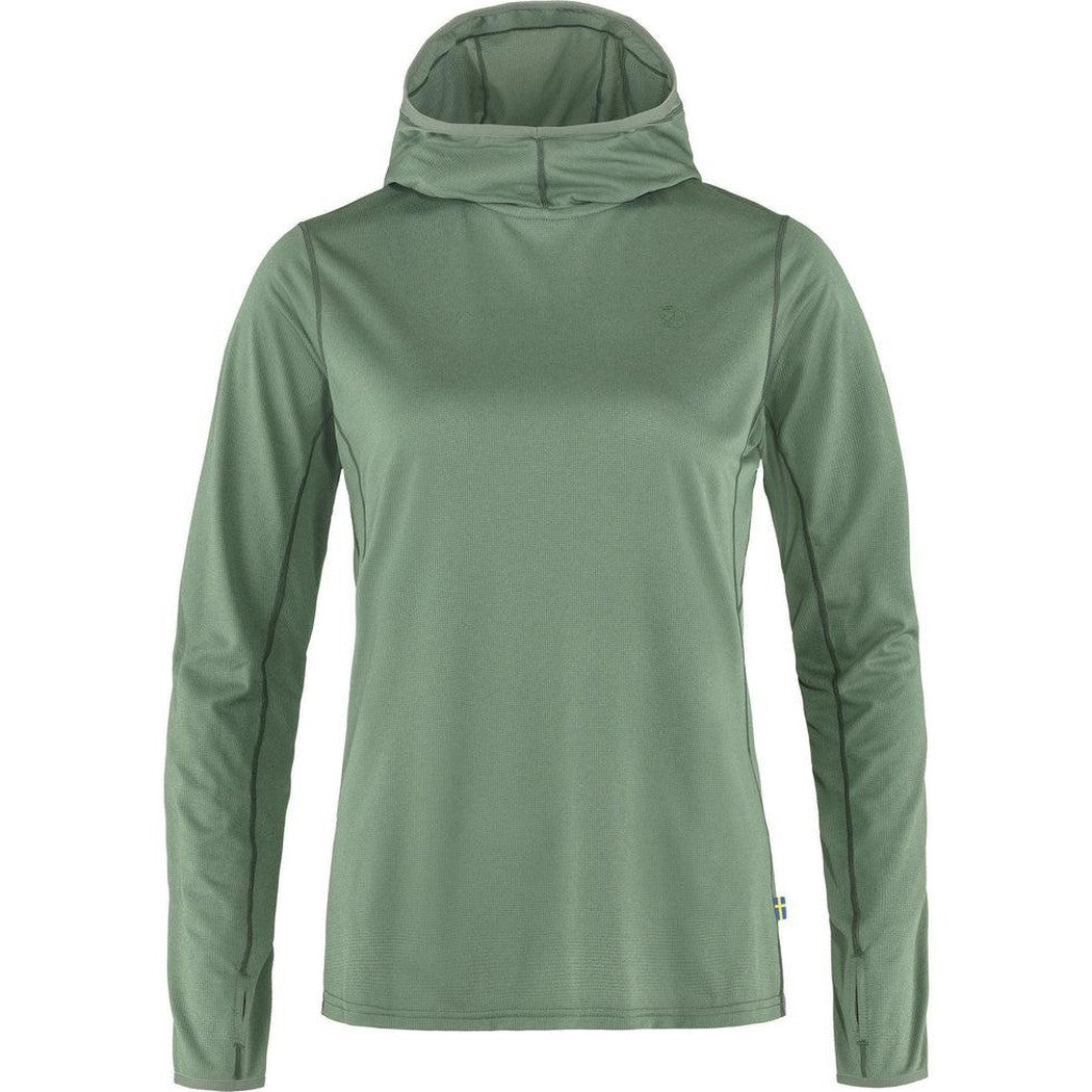 Women's Abisko Sun-Hoodie-Women's - Clothing - Tops-Fjallraven-Patina Green-S-Appalachian Outfitters