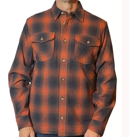 Flyshacker Men's Camp Trail Sherpa Shirt-Men's - Clothing - Tops-Flyshacker-Amber/Black-M-Appalachian Outfitters