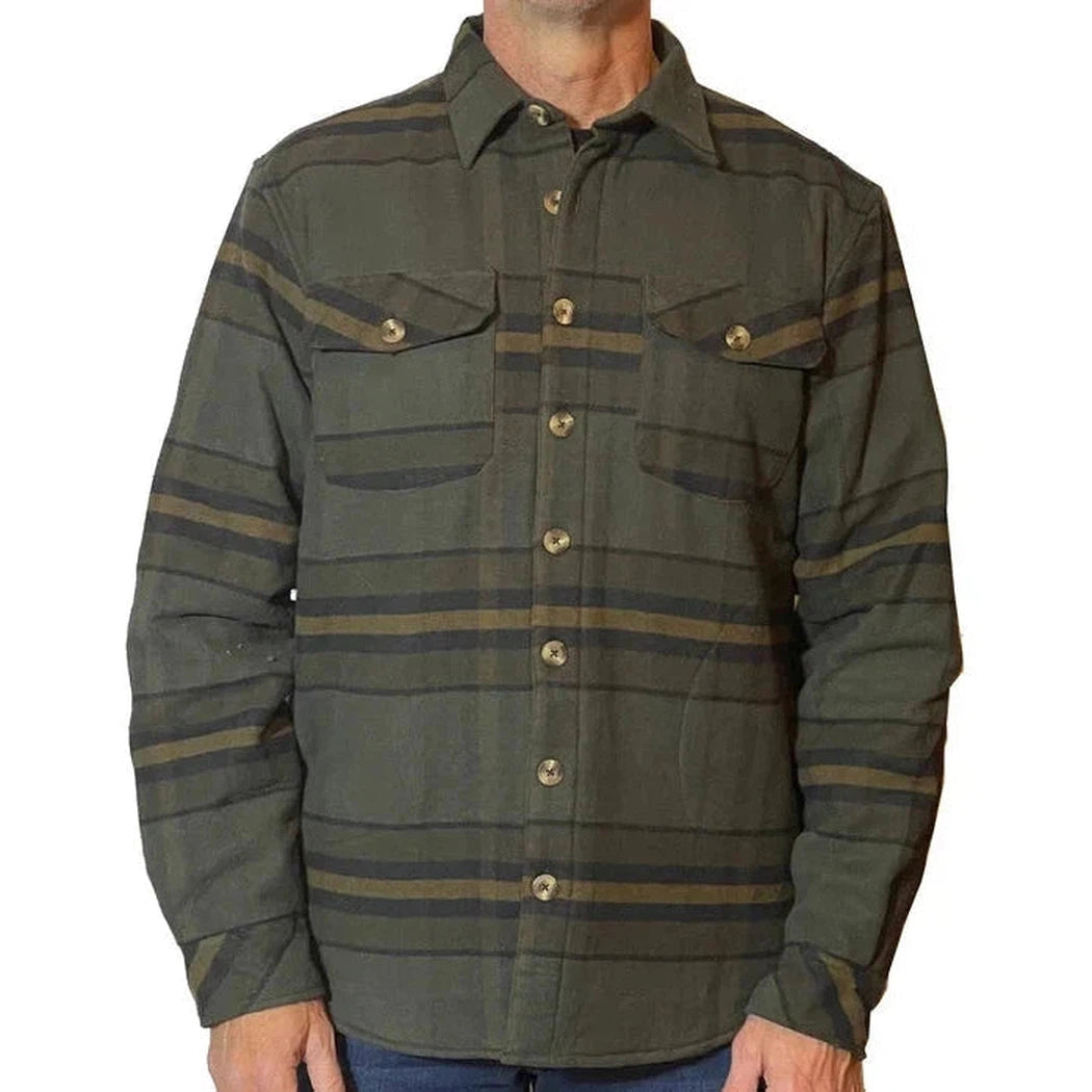 Flyshacker Men's Dylan Quilted Shirt Jak-Men's - Clothing - Tops-Flyshacker-Olive/Black-M-Appalachian Outfitters