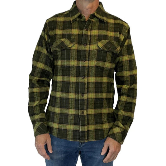 Flyshacker Men's Granby Flannel Shirt-Men's - Clothing - Tops-Flyshacker-Pine-M-Appalachian Outfitters