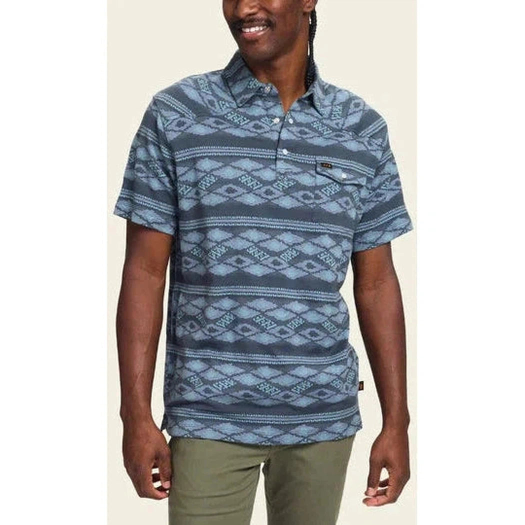 Howler Brothers Men's Ranchero Jacquard Polo-Men's - Clothing - Tops-Howler Brothers-Zango Jacquard : Blue Shimmer-M-Appalachian Outfitters