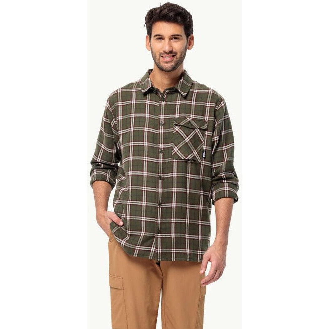 Jack Wolfskin Men's Morgenluft Shirt-Men's - Clothing - Tops-Jack Wolfskin-Island Moss-M-Appalachian Outfitters