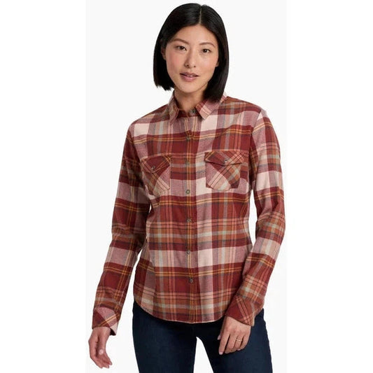 Kuhl Women's Tess Flannel Long Sleeve-Women's - Clothing - Tops-Kuhl-Red Rock-S-Appalachian Outfitters