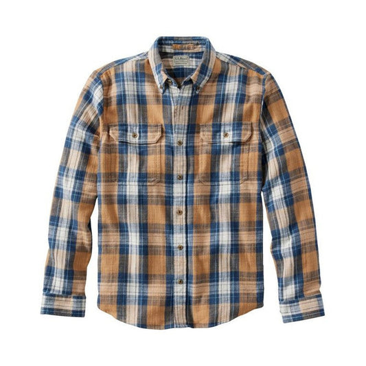 L.L.Bean Men's Regular 1912 Field Flannel Shirt Slightly Fitted Plaid-Men's - Clothing - Tops-L.L.Bean-Barley-M-Appalachian Outfitters