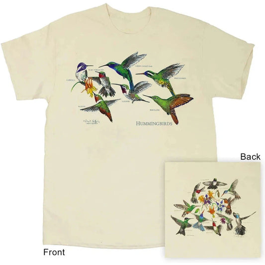 Liberty Graphics Hummingbirds Short Sleeve T-Unisex - Clothing - Tops-Liberty Graphics-Natural-S-Appalachian Outfitters