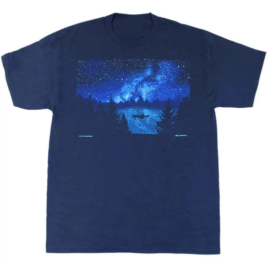 Liberty Graphics Night Kayaker Short Sleeve T-Unisex - Clothing - Tops-Liberty Graphics-Navy-S-Appalachian Outfitters