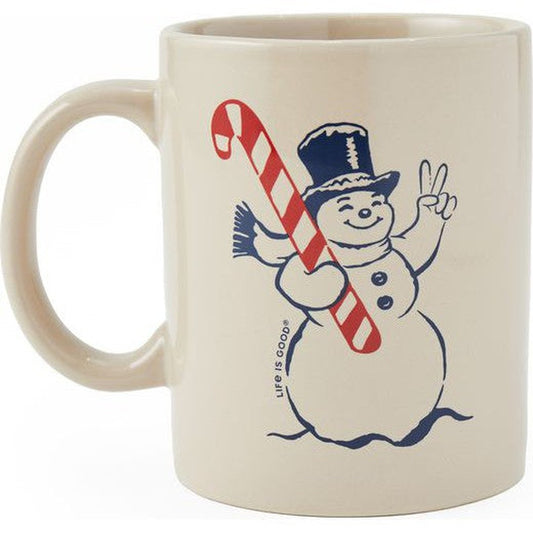 Life is Good Adult Unisex Retro Peace Snowman Jake's Mug-Camping - Hydration - Cups and Mugs-Life is Good-Bone-Appalachian Outfitters