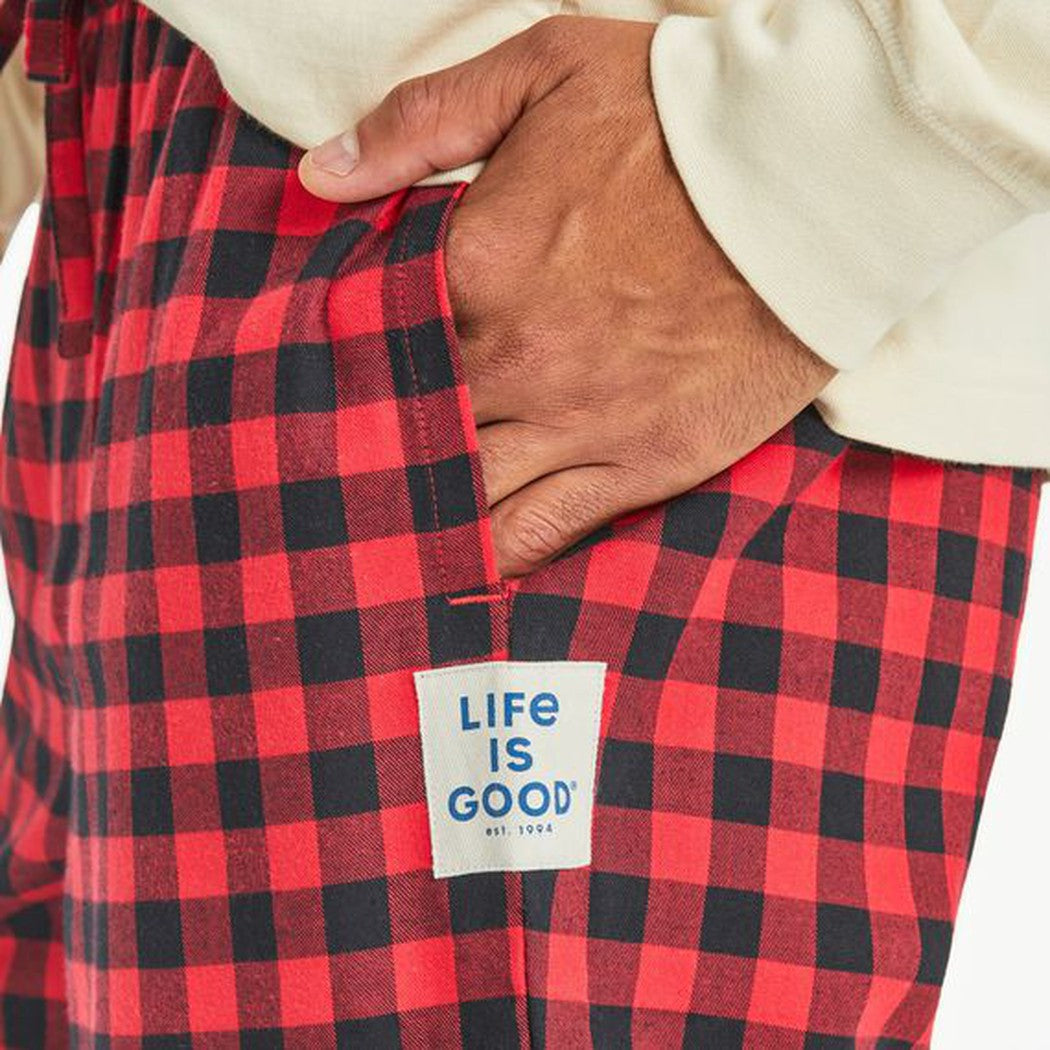 Life is Good Men's Buffalo Check Pattern Classic Sleep Pant-Men's - Clothing - Bottoms-Life is Good-Appalachian Outfitters