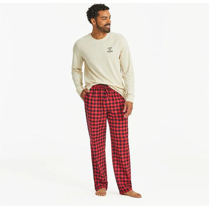 Life is Good Men's Buffalo Check Pattern Classic Sleep Pant-Men's - Clothing - Bottoms-Life is Good-Appalachian Outfitters