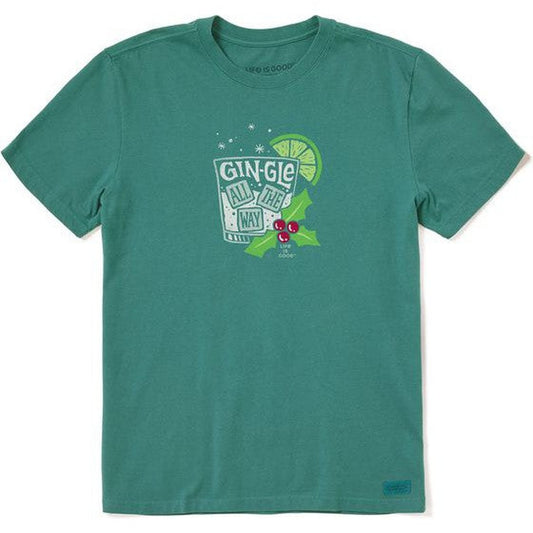 Life is Good Men's Gin-gle All The Way Crusher Tee-Men's - Clothing - Tops-Life is Good-Spruce Green-M-Appalachian Outfitters