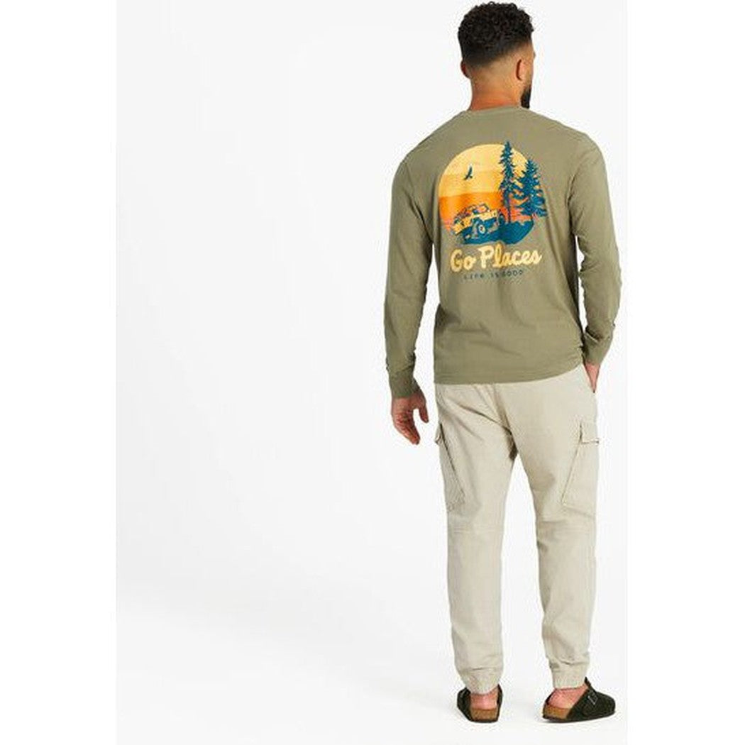 Life is Good Men's Go Places Long Sleeve Crusher Tee-Men's - Clothing - Tops-Life is Good-Appalachian Outfitters