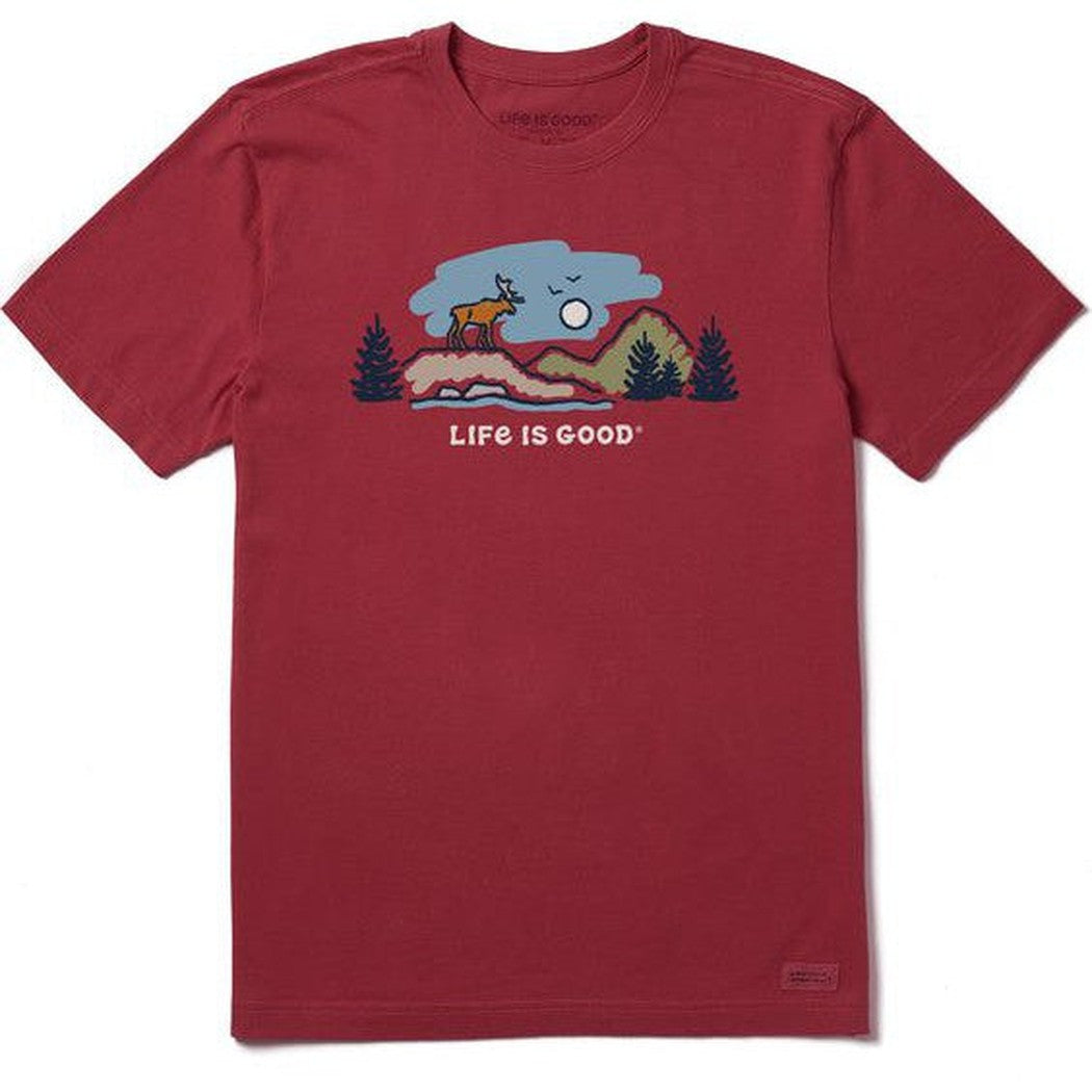 Life is Good Men's Moose Mountain Vista Crusher-Lite-Men's - Clothing - Tops-Life is Good-Cranberry Red-M-Appalachian Outfitters