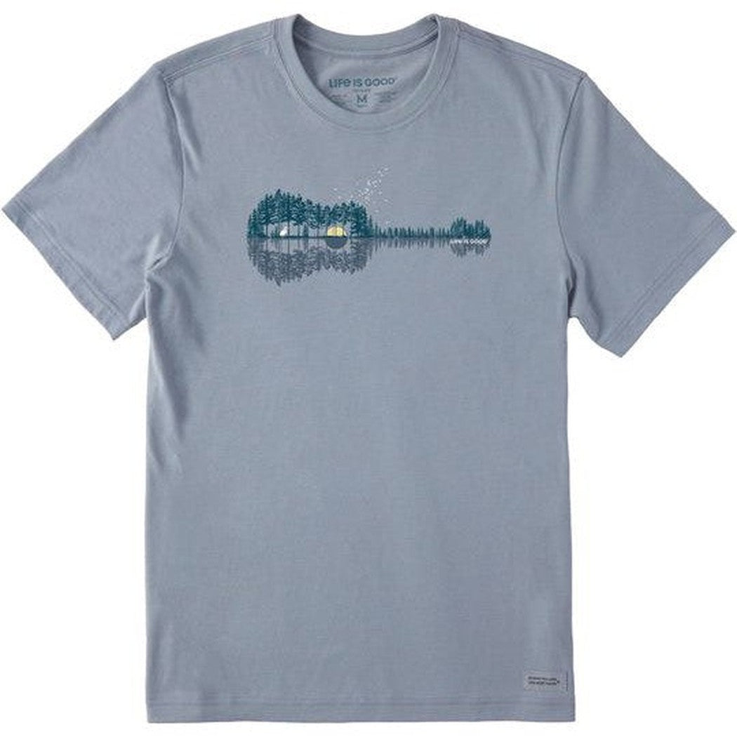 Life is Good Men's Pine Guitarscape Short Sleeve Crusher Tee-Men's - Clothing - Tops-Life is Good-Stone Blue-M-Appalachian Outfitters