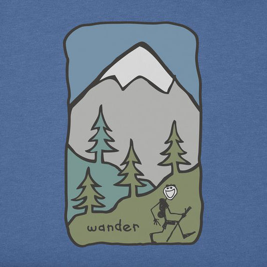 Life is Good Men's Quirky Wander Hike Short Sleeve Crusher Tee-Men's - Clothing - Tops-Life is Good-Appalachian Outfitters