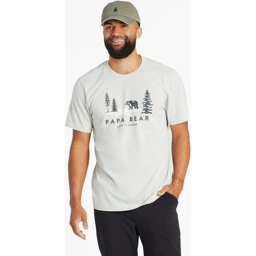 Life is Good Men's Scenic Papa Bear Crusher Tee-Men's - Clothing - Tops-Life is Good-Fog Gray-M-Appalachian Outfitters