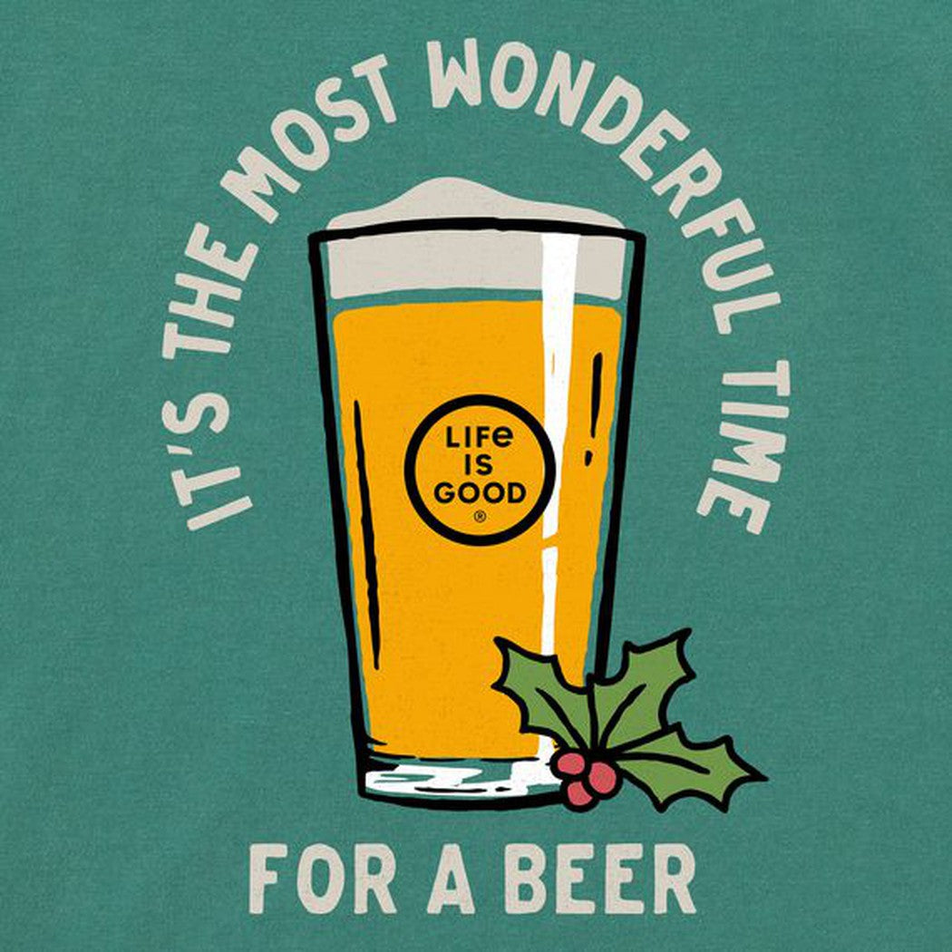 Life is Good Men's Time for a Beer Long Sleeve Crusher Tee-Men's - Clothing - Tops-Life is Good-Appalachian Outfitters