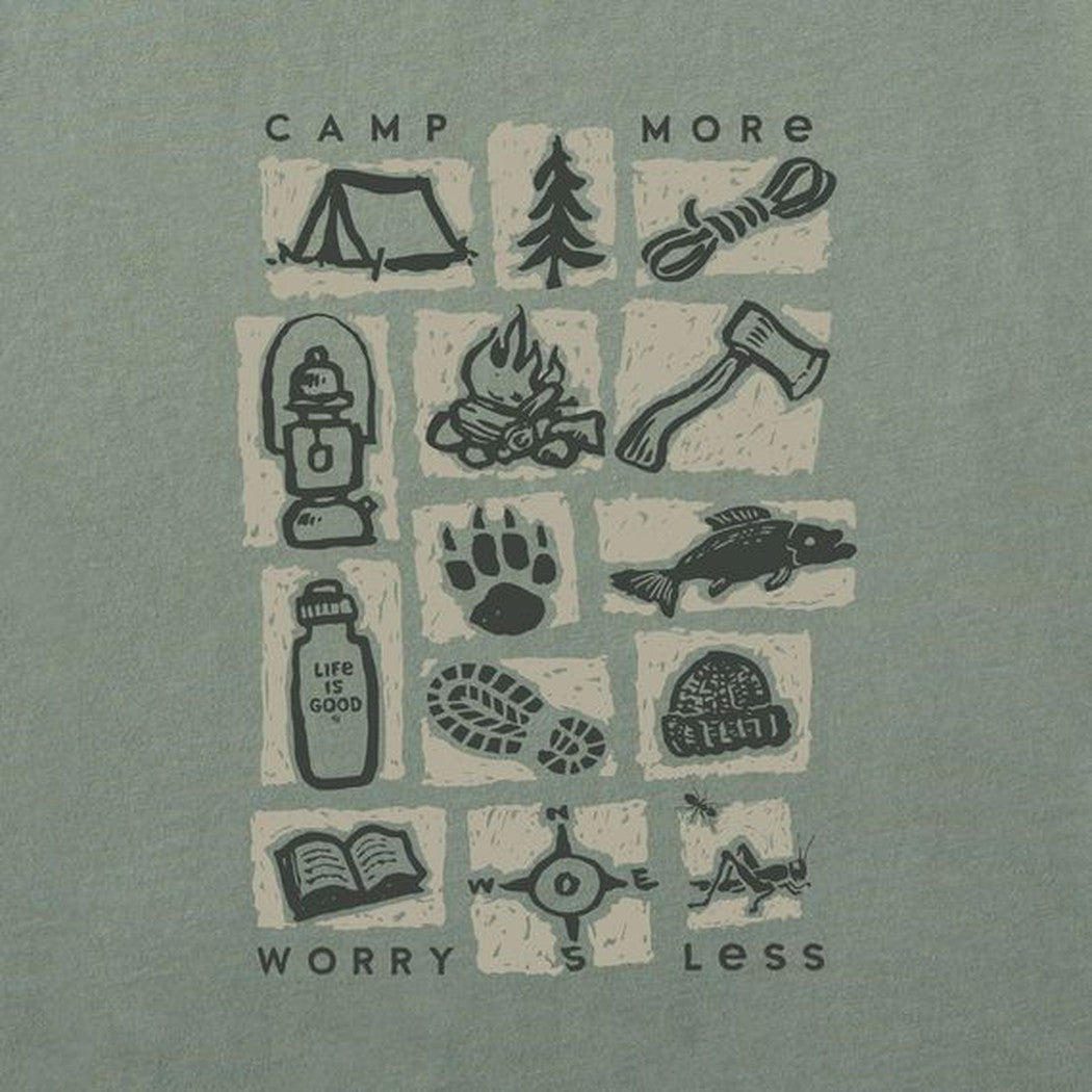 Life is Good Men's Woodcut Camp More Crusher Tee-Men's - Clothing - Tops-Life is Good-Appalachian Outfitters