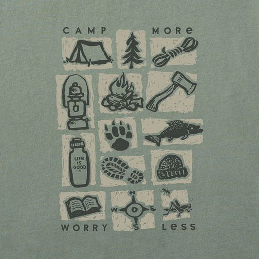 Life is Good Men's Woodcut Camp More Crusher Tee-Men's - Clothing - Tops-Life is Good-Appalachian Outfitters