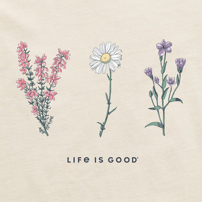 Life is Good Women's Detailed Wildflowers Long Sleeve Crusher Tee-Women's - Clothing - Tops-Life is Good-Appalachian Outfitters