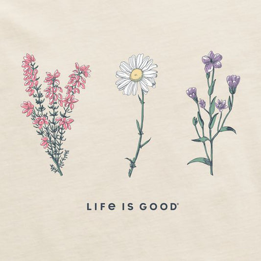 Life is Good Women's Detailed Wildflowers Long Sleeve Crusher Tee-Women's - Clothing - Tops-Life is Good-Appalachian Outfitters