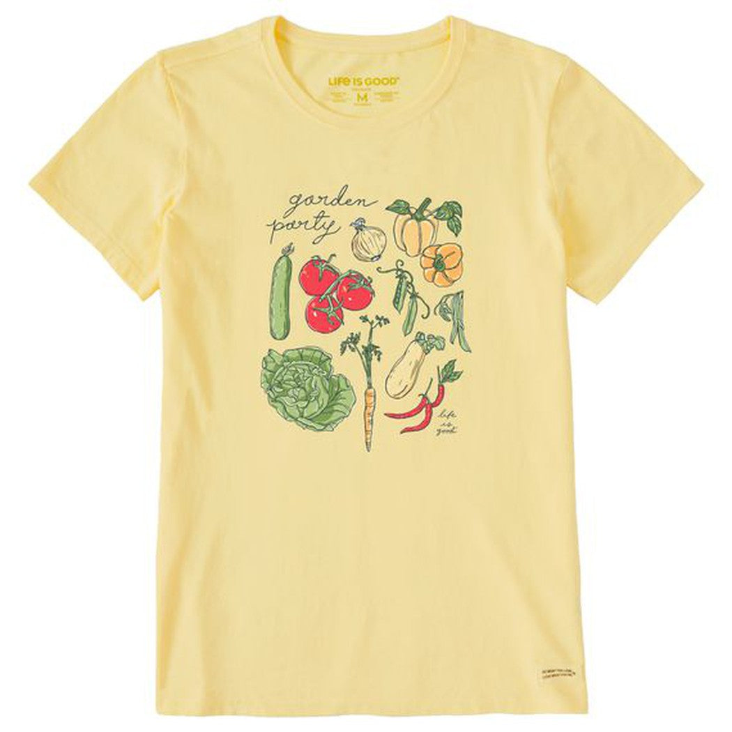 Life is Good Women's Relaxed Veggies Garden Party Short Sleeve Tee-Women's - Clothing - Tops-Life is Good-Sandy Yellow-S-Appalachian Outfitters