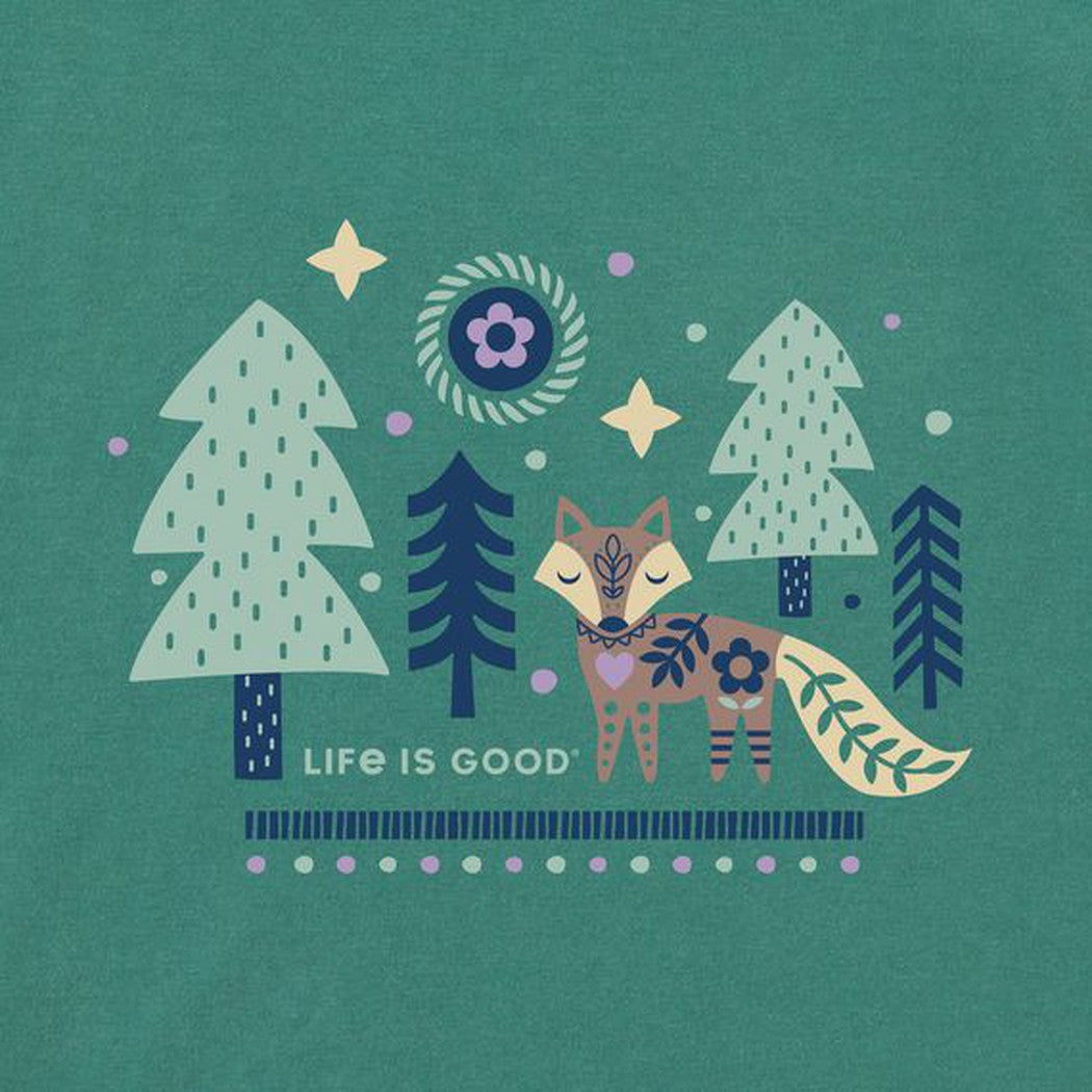 Life is Good Women's Starry Night Nordic Fox Snuggle Up Relaxed Sleep Vee-Women's - Clothing - Bottoms-Life is Good-Appalachian Outfitters