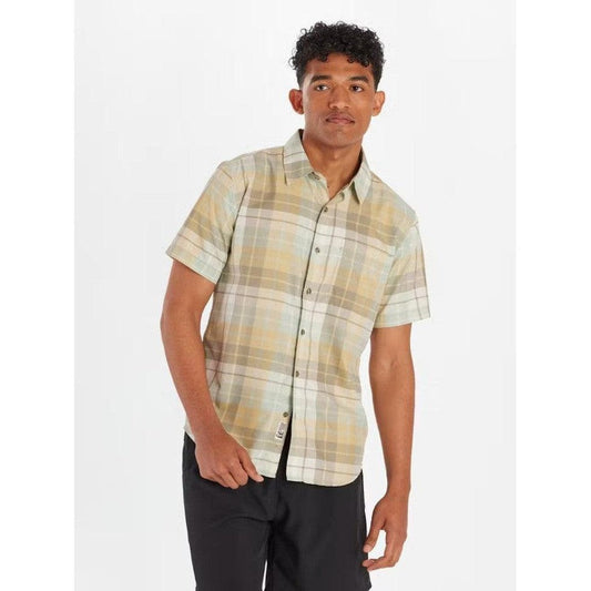 Marmot Men's Aerobora Novelty Short Sleeve-Men's - Clothing - Tops-Marmot-Vetiver Wayland Plaid-M-Appalachian Outfitters