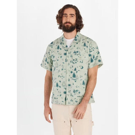 Marmot Men's Muir Camp Novelty Short Sleeve-Men's - Clothing - Tops-Marmot-Frosty Green Trail Mix-M-Appalachian Outfitters