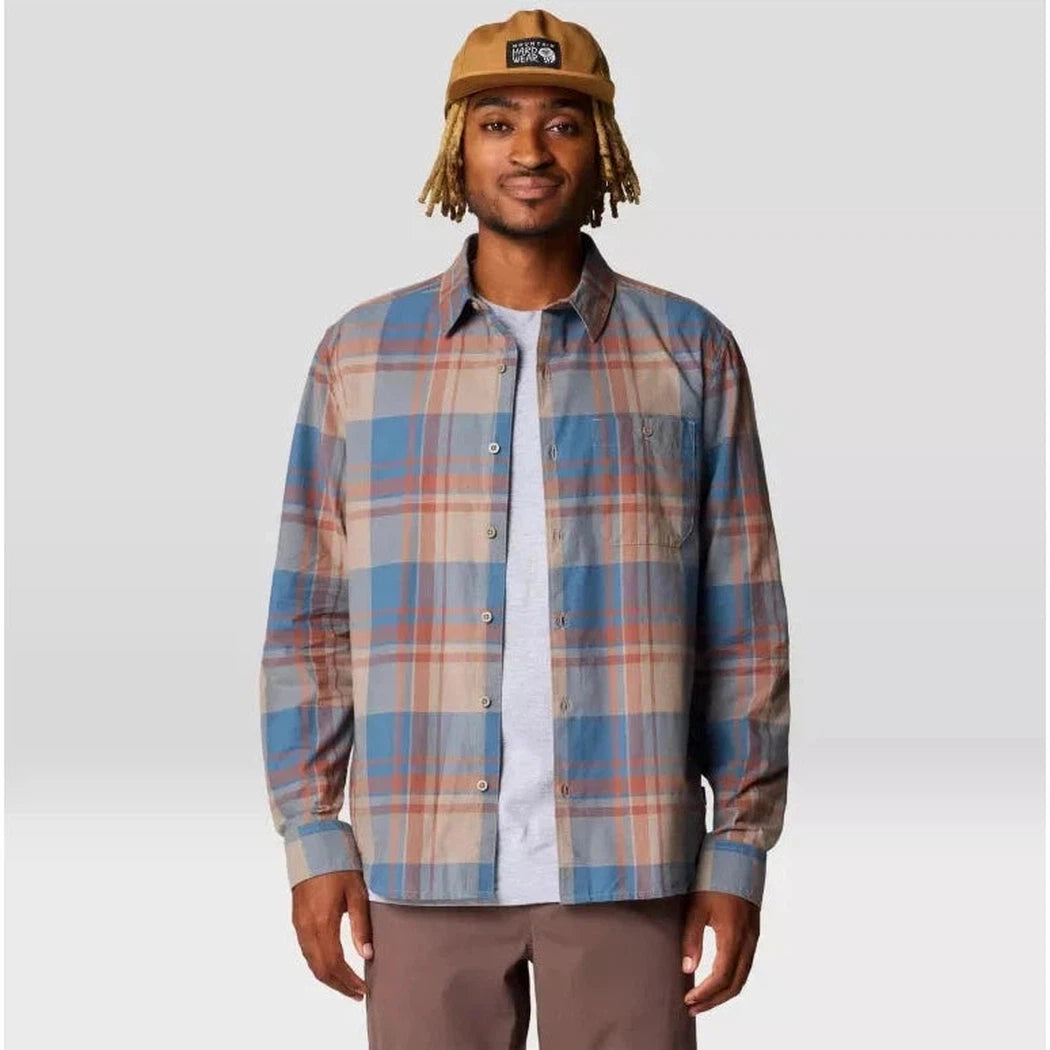 Mountain Hardwear Men's Big Cottonwood Long Sleeve Shirt-Men's - Clothing - Tops-Mountain Hardwear-Dunes Fireside Plaid-M-Appalachian Outfitters