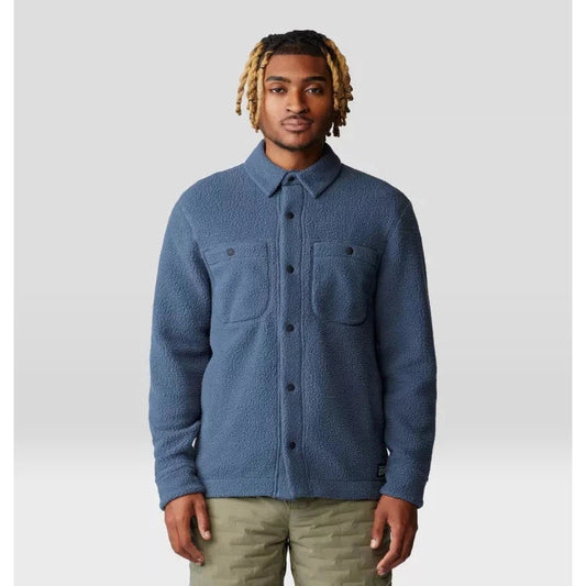 Mountain Hardwear Men's HiCamp Fleece Shacket-Men's - Clothing - Tops-Mountain Hardwear-Moon Blue-M-Appalachian Outfitters