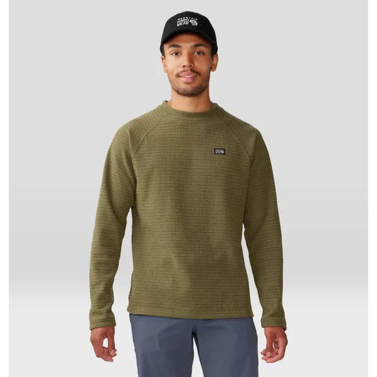 Mountain Hardwear Men's Sumit Grid Long Sleeve Crew-Men's - Clothing - Tops-Mountain Hardwear-Combat Green-M-Appalachian Outfitters