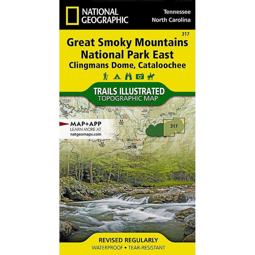 National Geographic Great Smoky Mountains National Park East: Clingmans Dome, Cataloochee Map-Books - Maps-National Geographic-Appalachian Outfitters