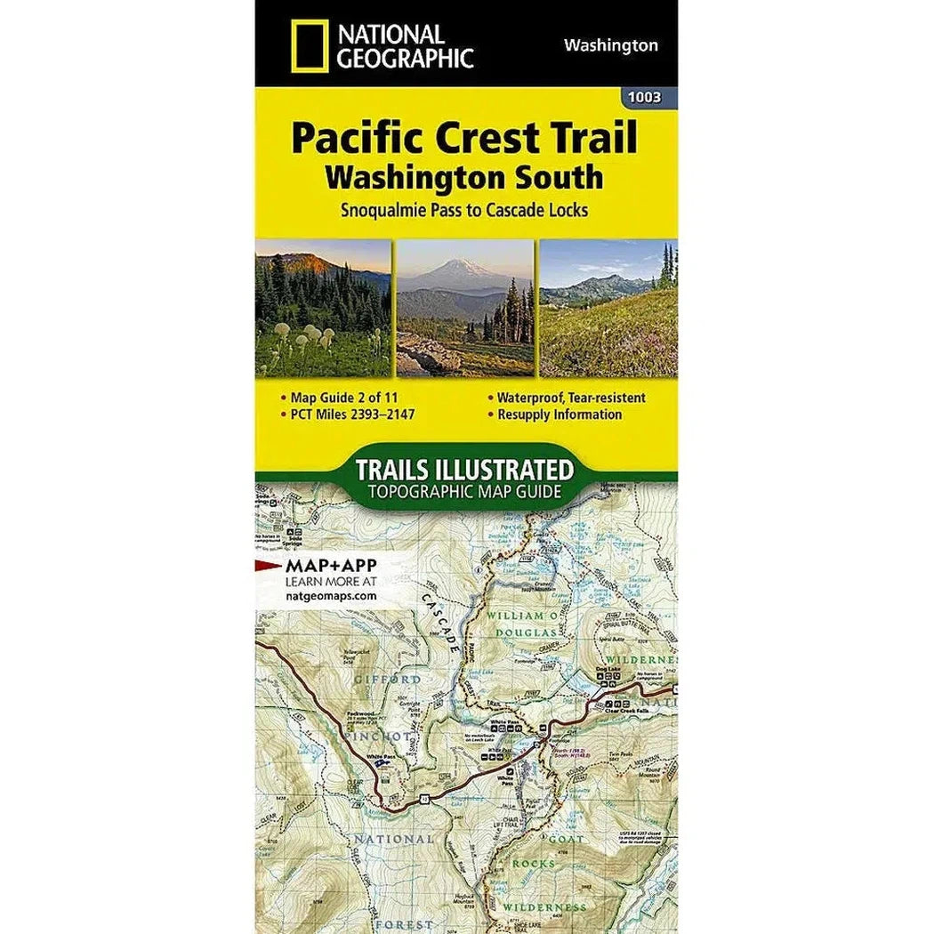 National Geographic Pacific Crest Trail: Washington South Map [Snoqualmie Pass to Cascade Locks]-Books - Maps-National Geographic-Appalachian Outfitters