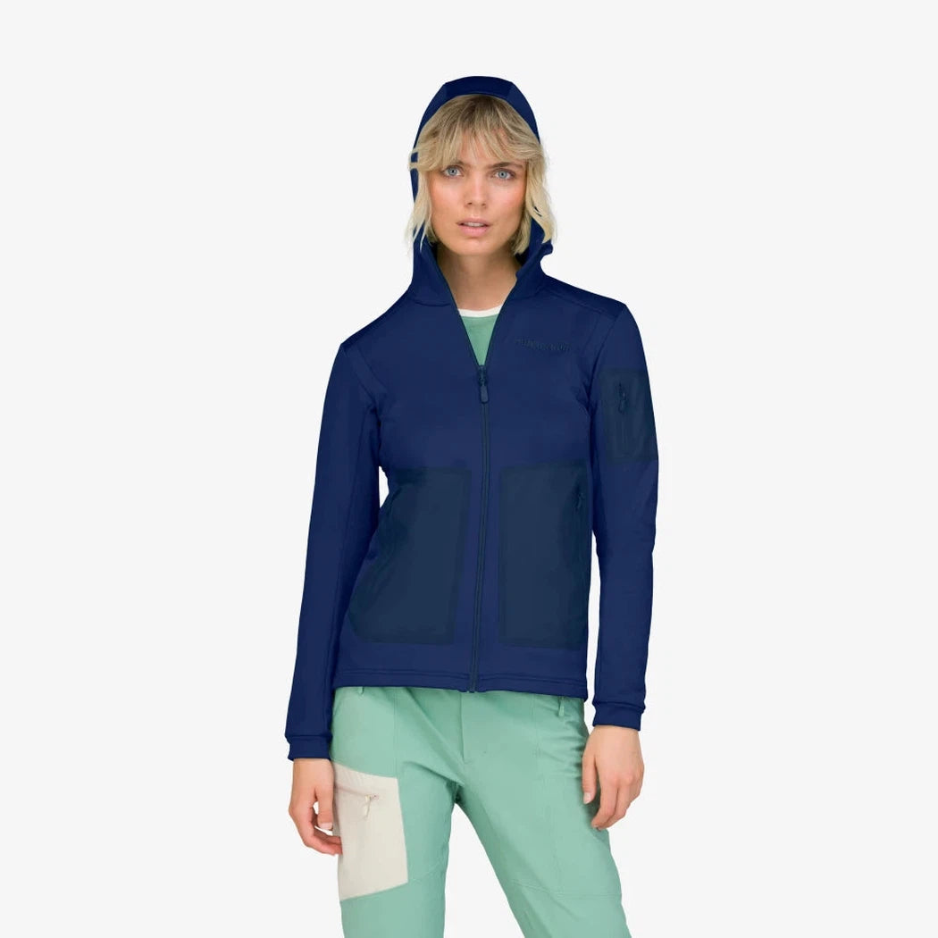 Norrona Women's Falketind Warm 2 Stretch Hood-Women's - Clothing - Jackets & Vests-Norrona-Indigo Night-S-Appalachian Outfitters