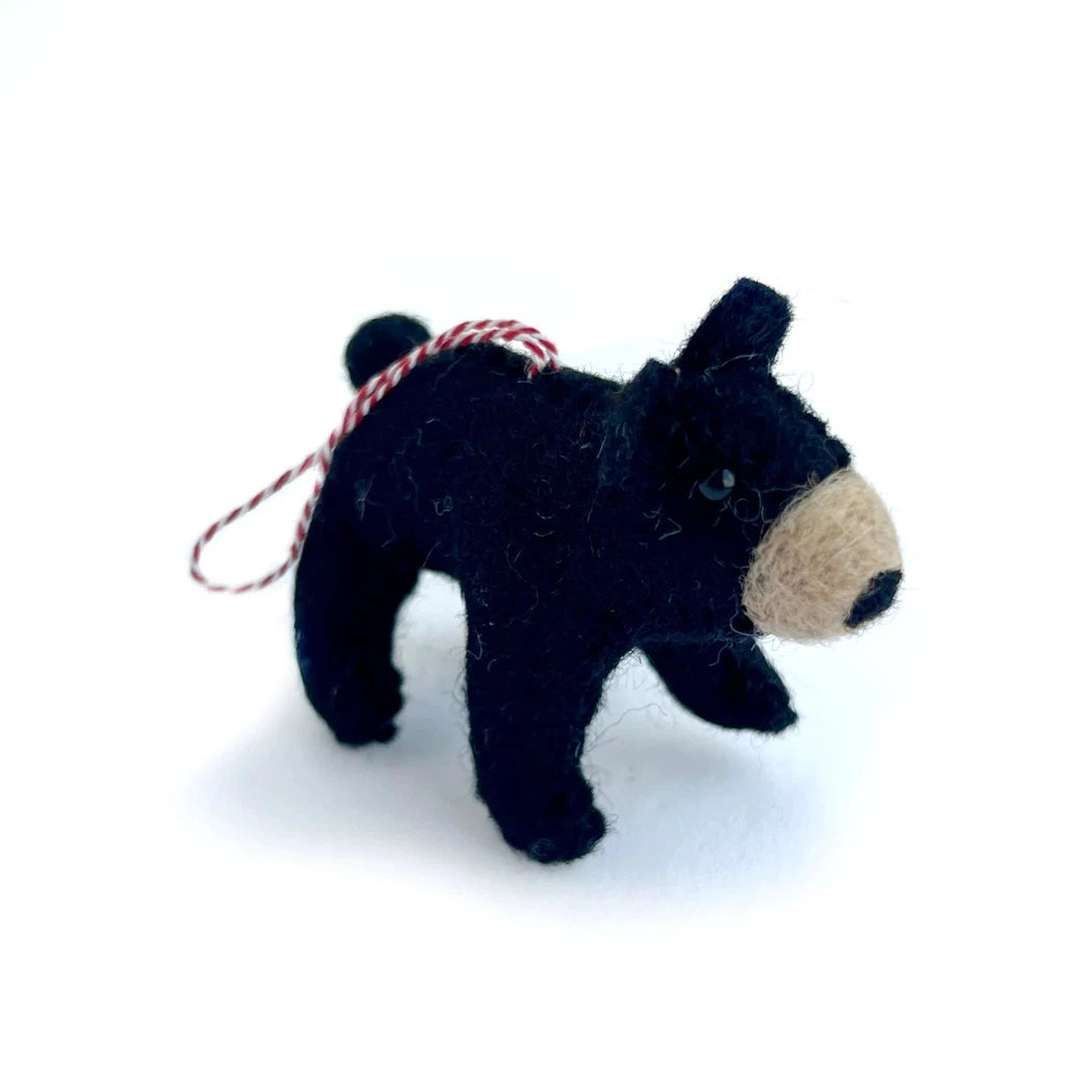 Ornaments 4 Orphans Black Bear Felt Wool Christmas Ornament-Accessories - Novelty-Ornaments 4 Orphans-Appalachian Outfitters