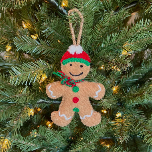 Ornaments 4 Orphans Gingerbread Man Embroidered Wool Christmas Ornament-Accessories - Novelty-Ornaments 4 Orphans-Appalachian Outfitters