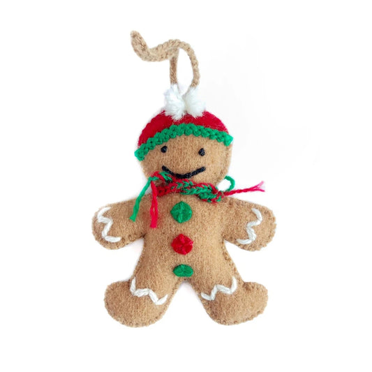 Ornaments 4 Orphans Gingerbread Man Embroidered Wool Christmas Ornament-Accessories - Novelty-Ornaments 4 Orphans-Appalachian Outfitters