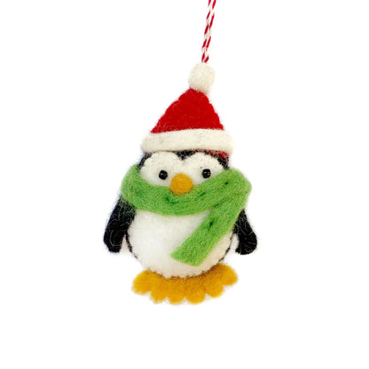 Ornaments 4 Orphans Penguin with Red Hat Felt Wool Christmas Ornament-Accessories - Novelty-Ornaments 4 Orphans-Appalachian Outfitters